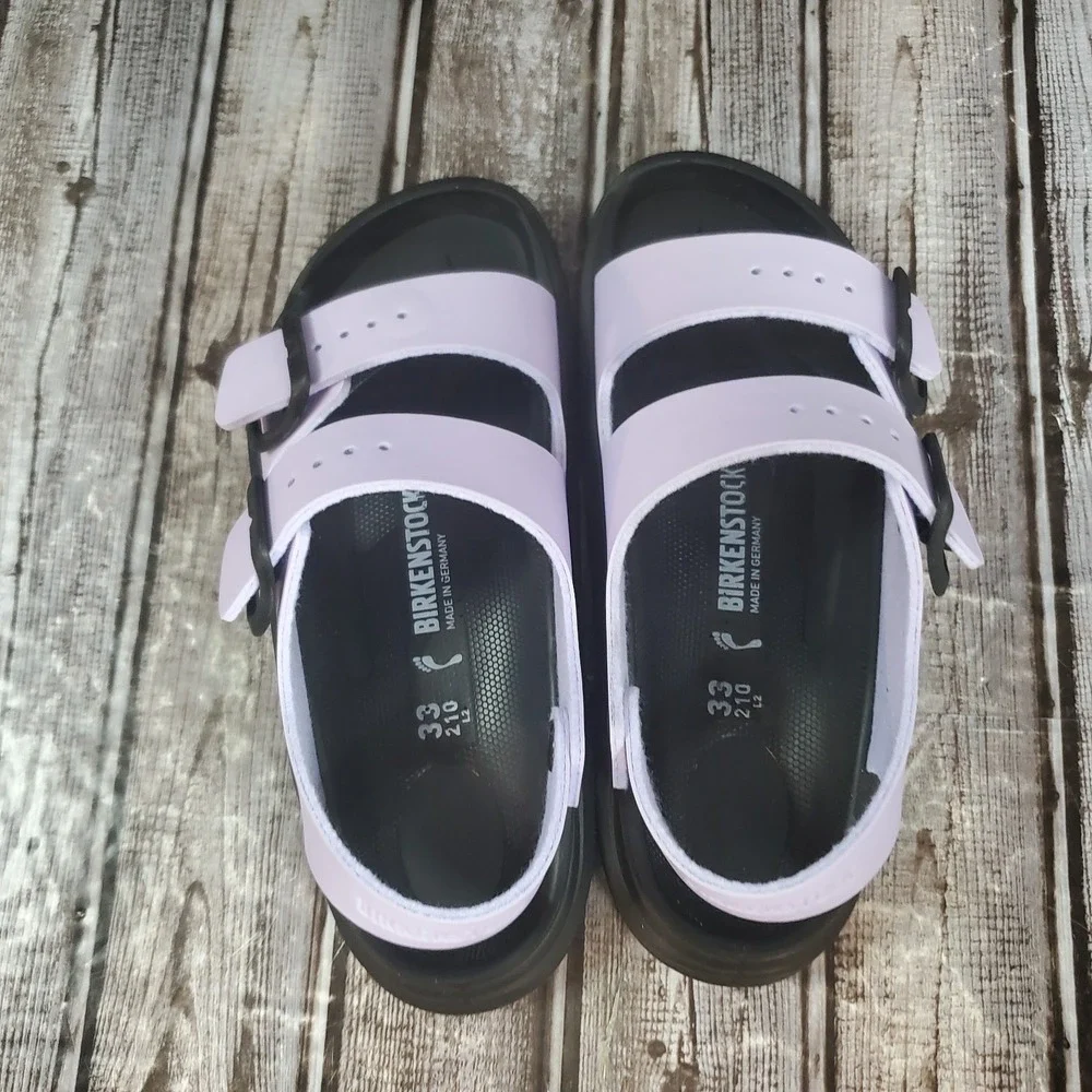 Birkenstock Youth Mogami Purple Fog Black Narrow Fit 1023581 Size 2Y EU 33